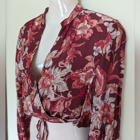 Zara voluminous floral printed blouse top small - Picture 6 of 14